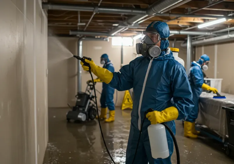 Basement Sanitization and Antimicrobial Treatment process in Concord, NC