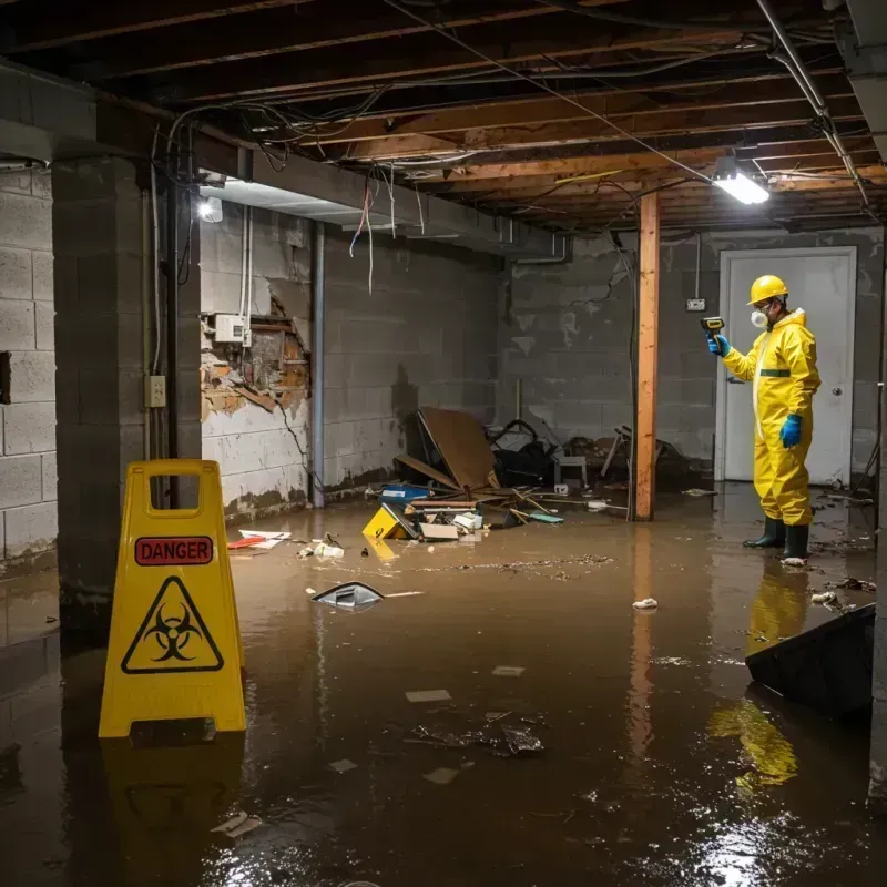 Flooded Basement Electrical Hazard in Concord, NC Property